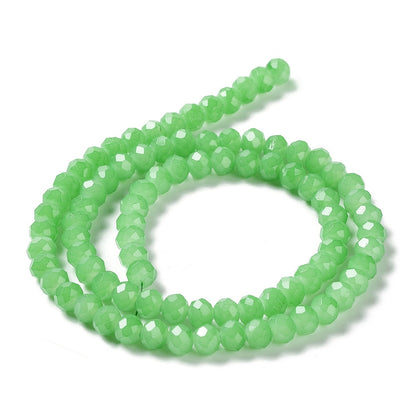 Glass Rondelle Faceted Light Green 6x5mm