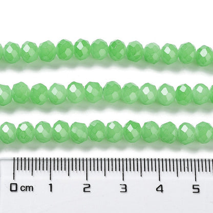 Glass Rondelle Faceted Light Green 6x5mm