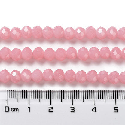 Glass Rondelle Faceted Pink 6x5mm
