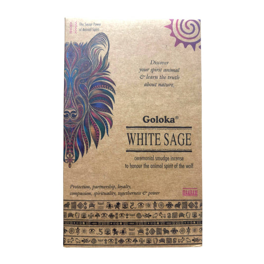 Goloka White Sage Smudged Incense 8 Sticks