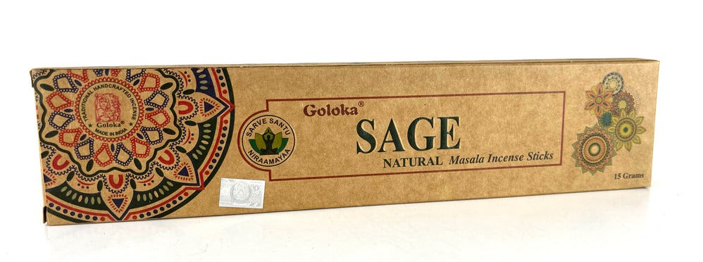 Goloka Organika  Sage Incense - Premium  from Goloka Malasha Incense - Shop now at Crystals and Sun Signs Co
