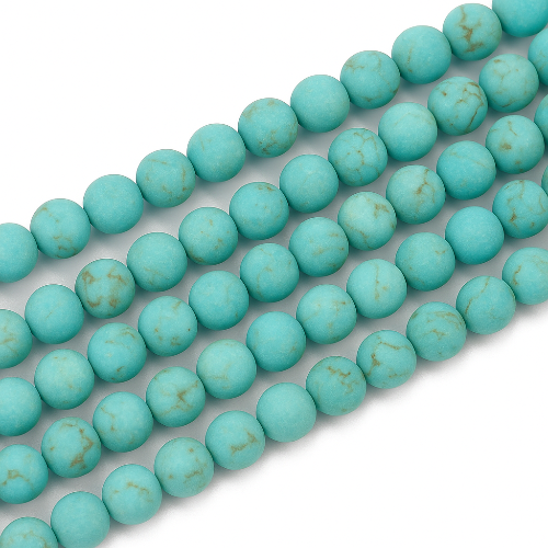 Howlite Turquoise Frosted Gemstone Bead - Alberta Bead Store