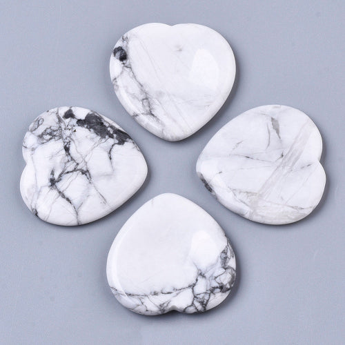 Howlite gemstone worry heart