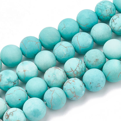 Howlite Frosted Turquoise Gemstone Beads - Dyed & Heated -All Sizes | Crystals and Sun Signs Co
