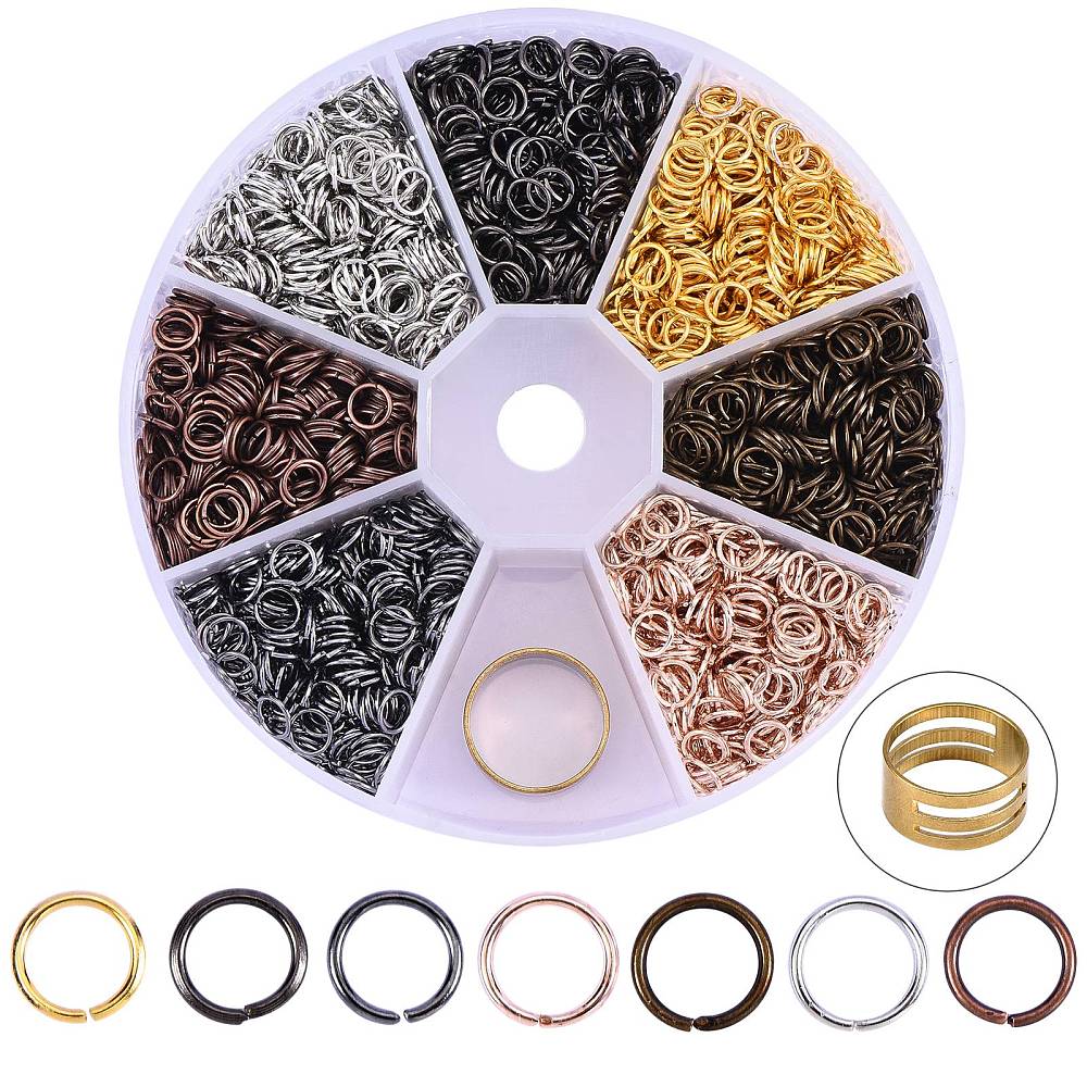 Jump Ring Mixed Color 6mm 21 gauge