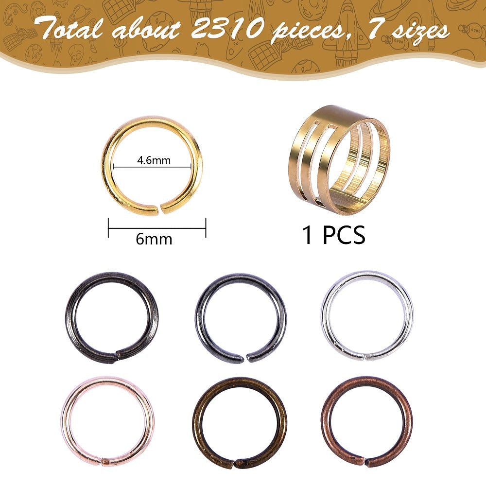 Jump Ring Mixed Color 6mm 21 gauge