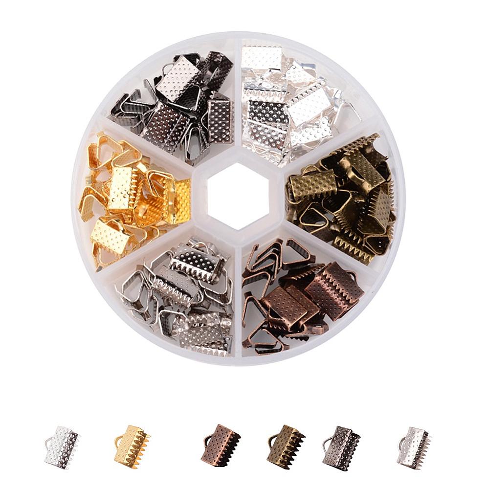 Ribbon Crimp Ends Mixed 120pc