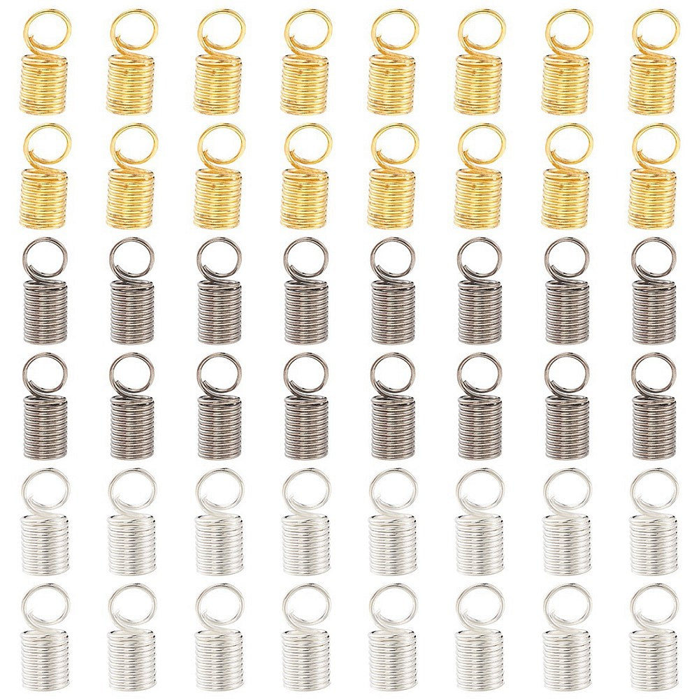 Coil Cord End Mixed Colors 60pc