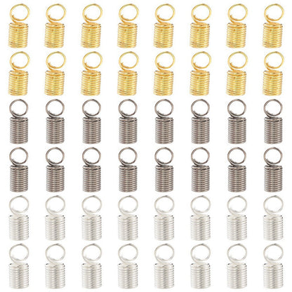 Coil Cord End Mixed Colors 60pc