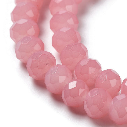 Glass Rondelle Faceted Pink 6x5mm