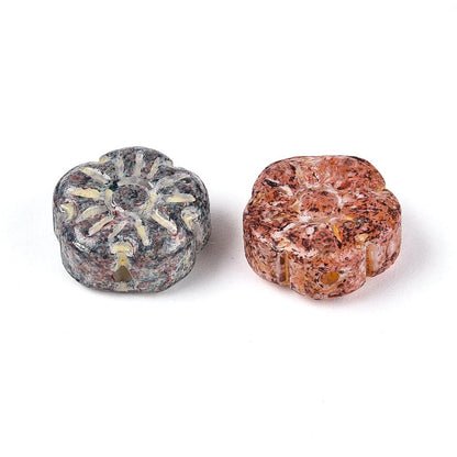 Picasso Glass Bead Flower 10pc Mixed