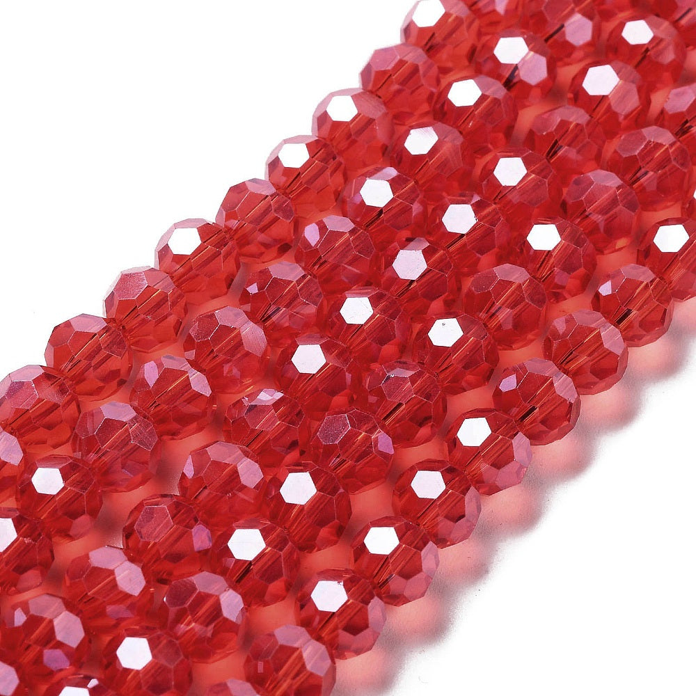 Perles de verre facetées doré 8MM