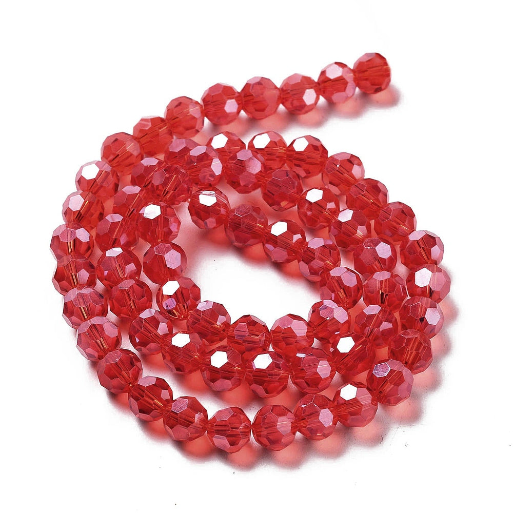 Perles de verre facetées doré 8MM