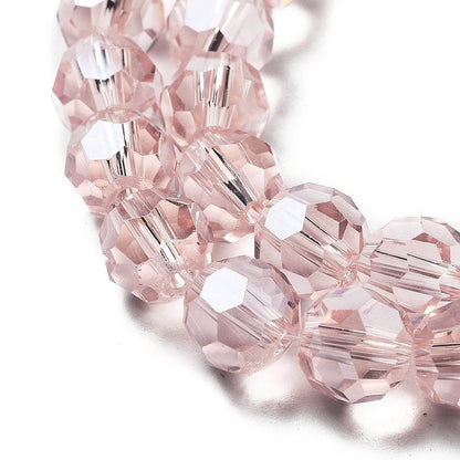 Glass Bead Faceted Pearl Luster Misty Rose 8MM