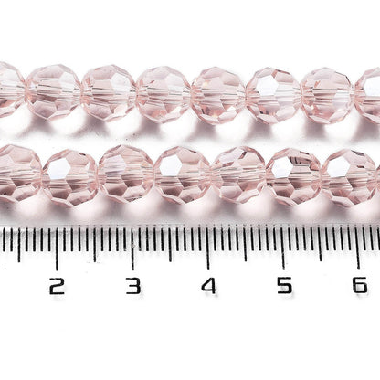 Glass Bead Faceted Pearl Luster Misty Rose 8MM