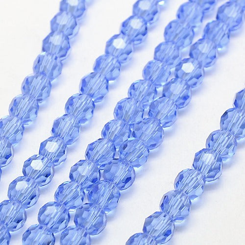 Glass Bead Faceted Light Sky Blue 6MM