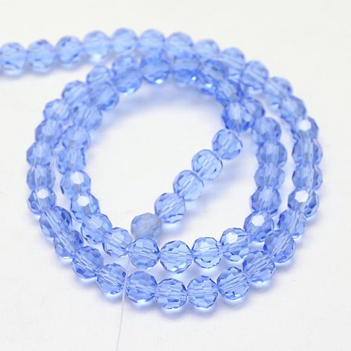 Glass Bead Faceted Light Sky Blue 6MM
