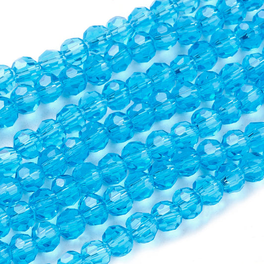 Glass Bead Faceted Sky Blue 6MM