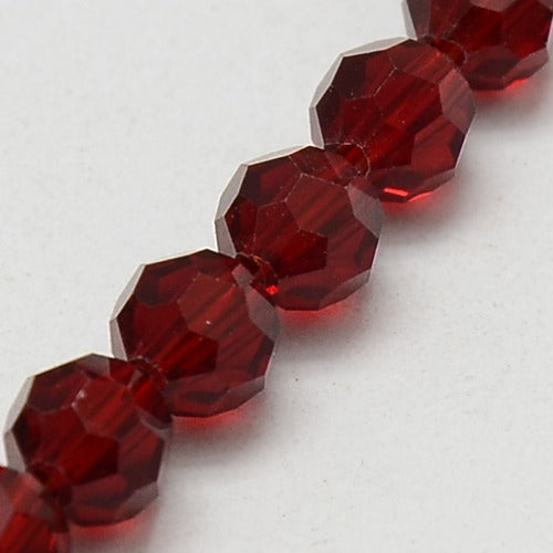 Glass Bead Faceted Dark Red 8MM