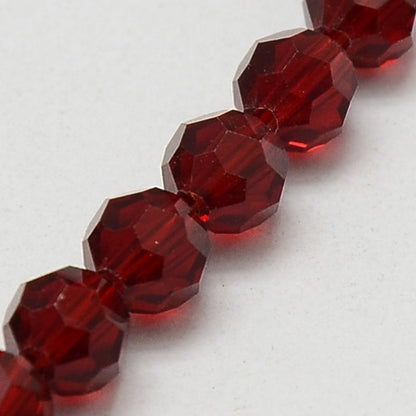 Glass Bead Faceted Dark Red 8MM