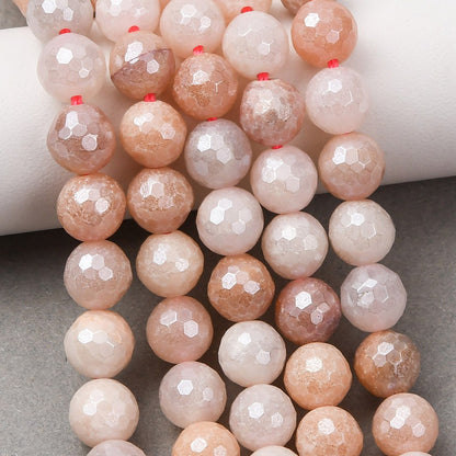 Pink Aventurine Faceted Pearl Luster Gemstone Bead
