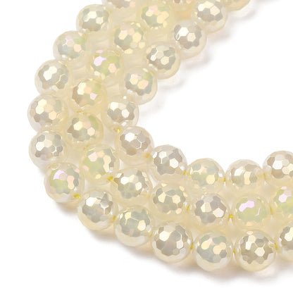Electroplated Faceted Yellow Agate Gemstone Bead - Alberta Bead Store
