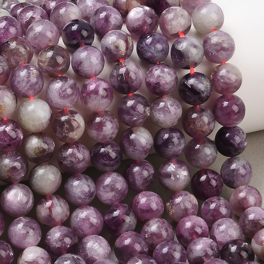 Perles de lépidolite