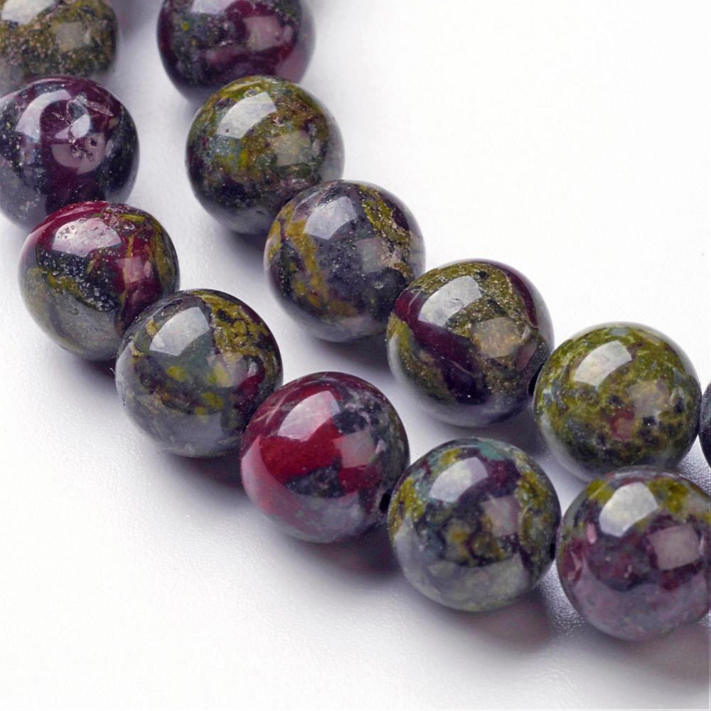 Dragon Bloodstone Gemstone Beads