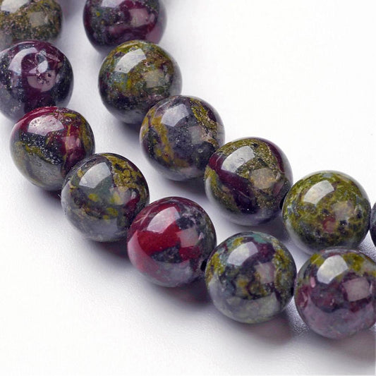 Dragon Bloodstone Gemstone Beads