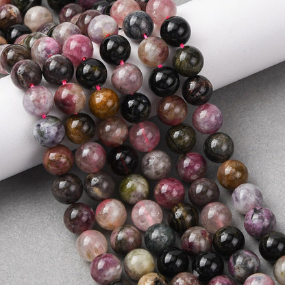 Perles de pierres précieuses de tourmaline noire