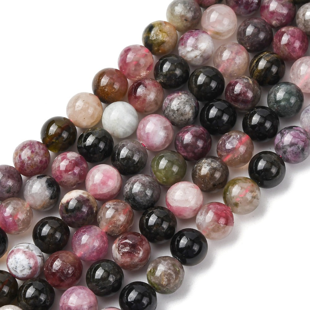 Perles de pierres précieuses de tourmaline noire