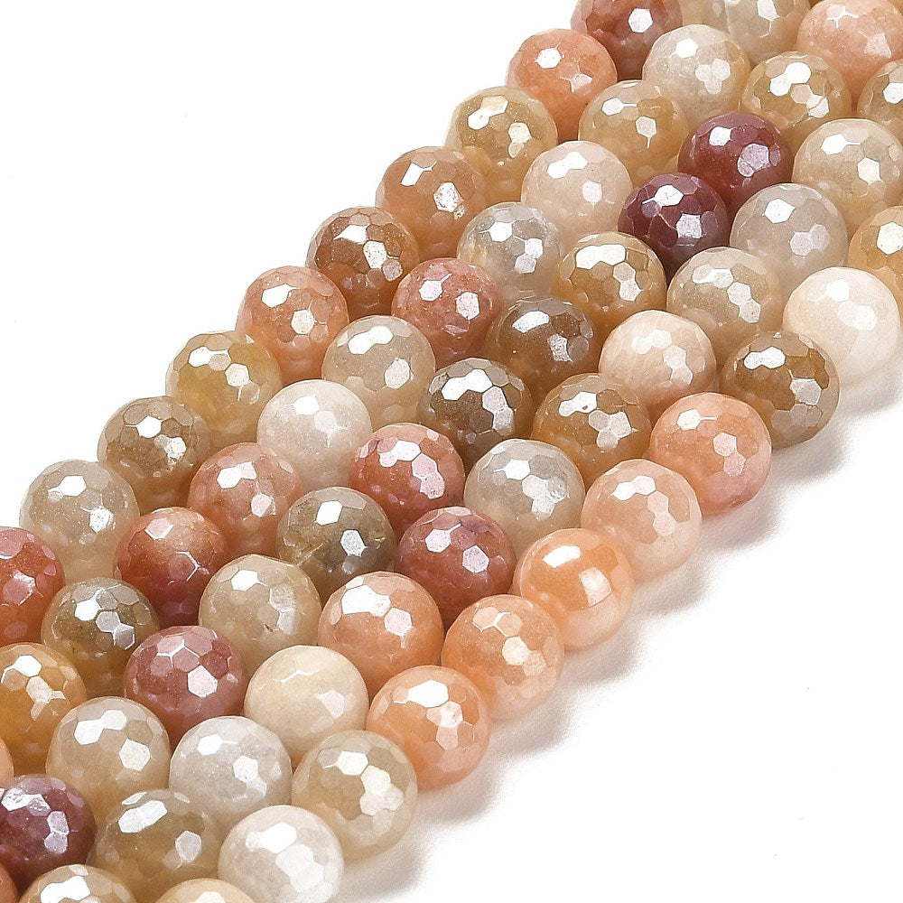 Silk Jade Electroplated Faceted Gemstone Bead - Alberta Bead Store