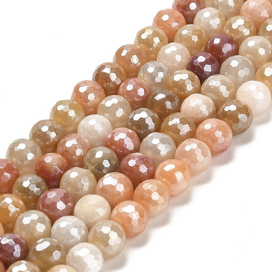 Silk Jade Electroplated Faceted Gemstone Bead - Alberta Bead Store