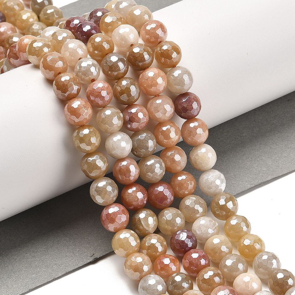 Silk Jade Electroplated Faceted Gemstone Bead - Alberta Bead Store