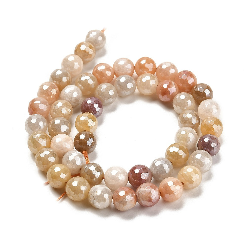 Silk Jade Electroplated Faceted Gemstone Bead - Alberta Bead Store