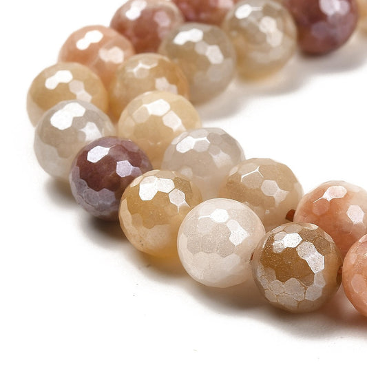 Silk Jade Electroplated Faceted Gemstone Bead - Alberta Bead Store