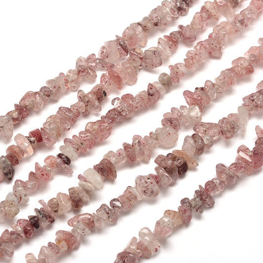 Strawberry Quartz Gemstone Chip Bead