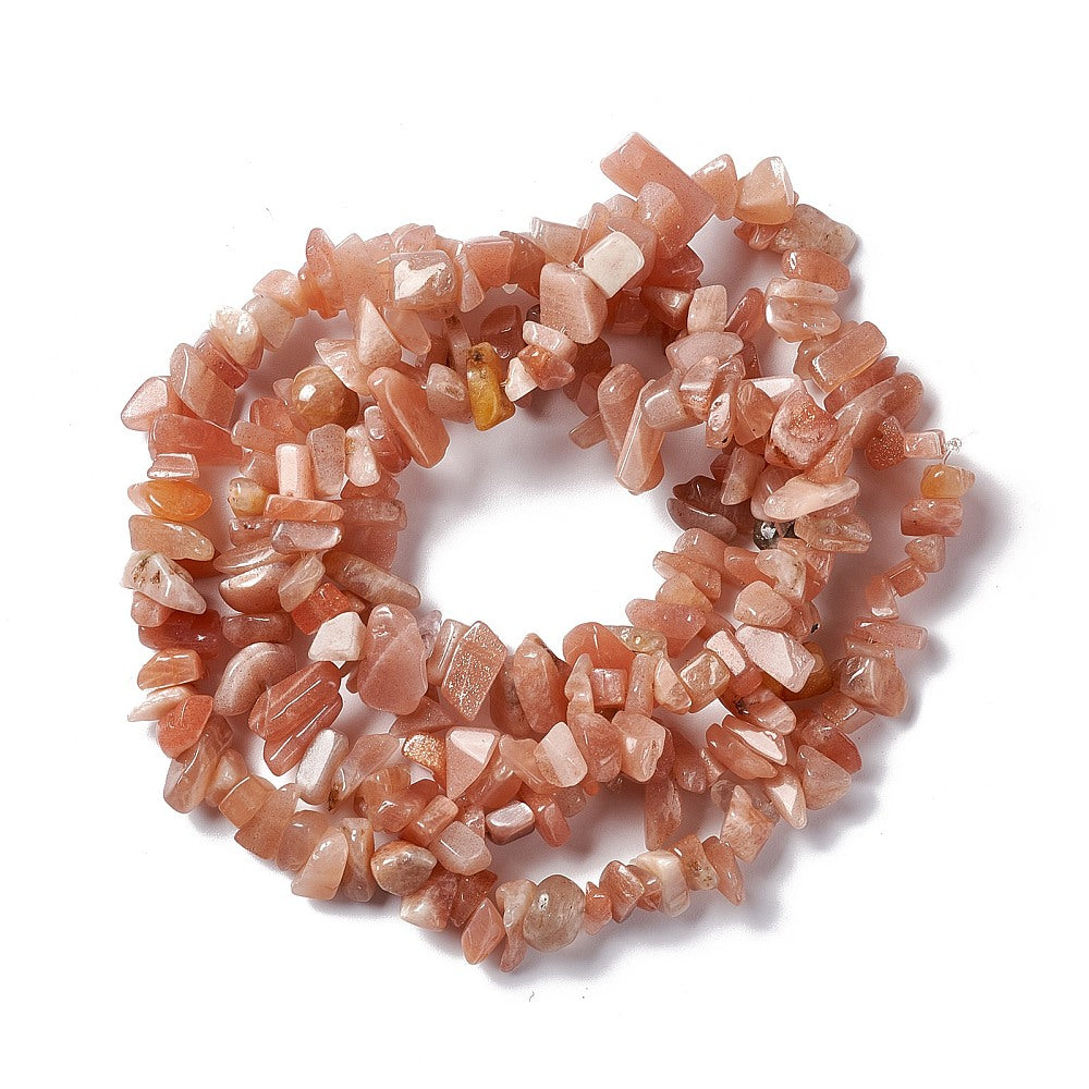 Sunstone Gemstone Chip Bead