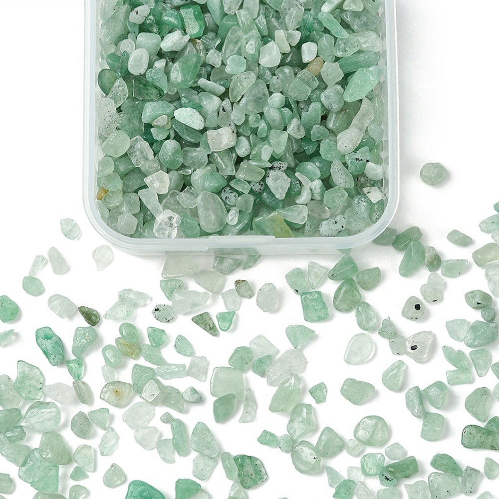 Green Aventurine Gemstone Chip Beads No Hole 50g