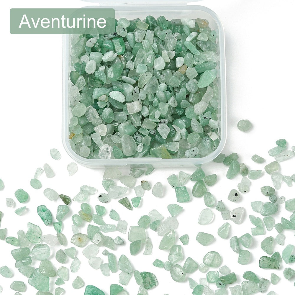 Green Aventurine Gemstone Chip Beads No Hole 50g