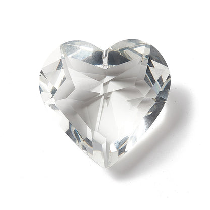 Large Glass Faceted Heart 1pc - Alberta Bead Store