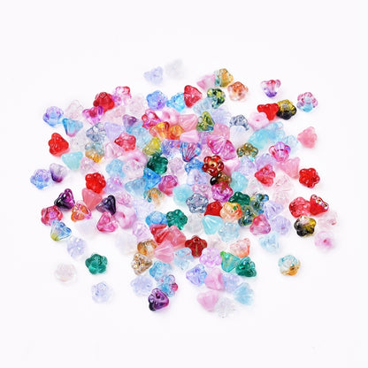 Czech Glass Bell Flower Mixed 50pc