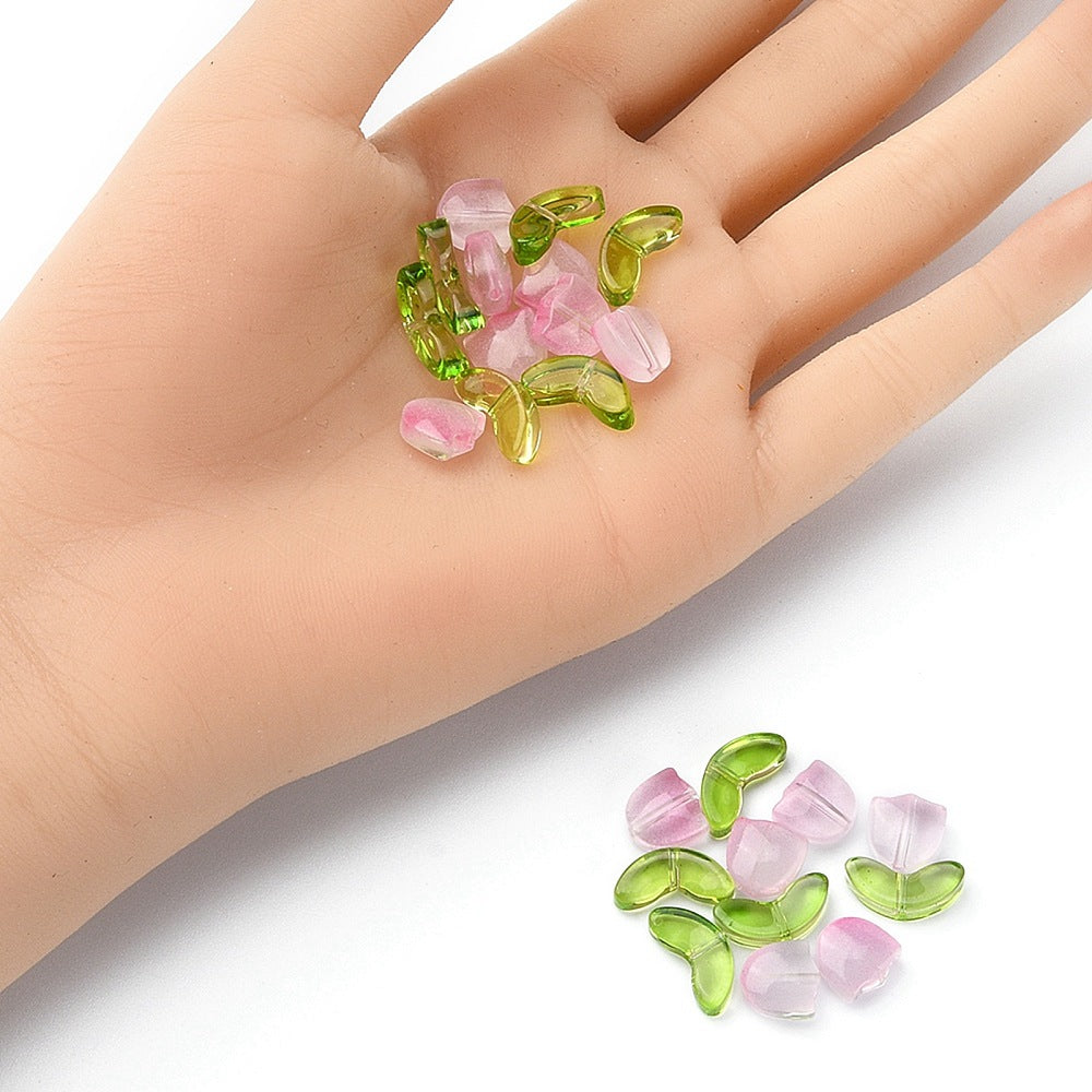 Glass Tulip Bead Pink 30pcs - Alberta Bead Store