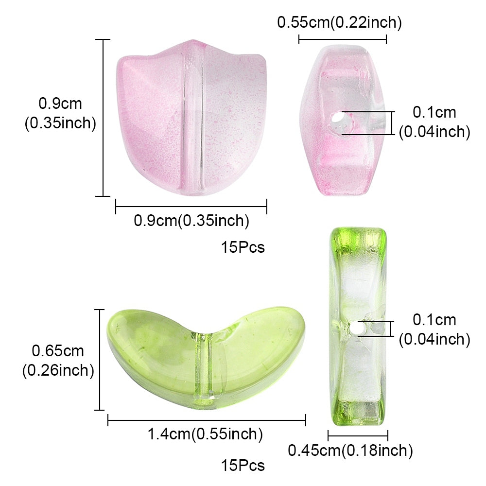 Glass Tulip Bead Pink 30pcs - Alberta Bead Store