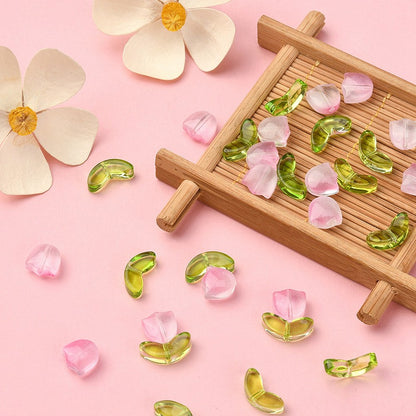 Glass Tulip Bead Pink 30pcs - Alberta Bead Store