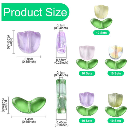 Glass Tulip Bead Mixed 50pc - Alberta Bead Store