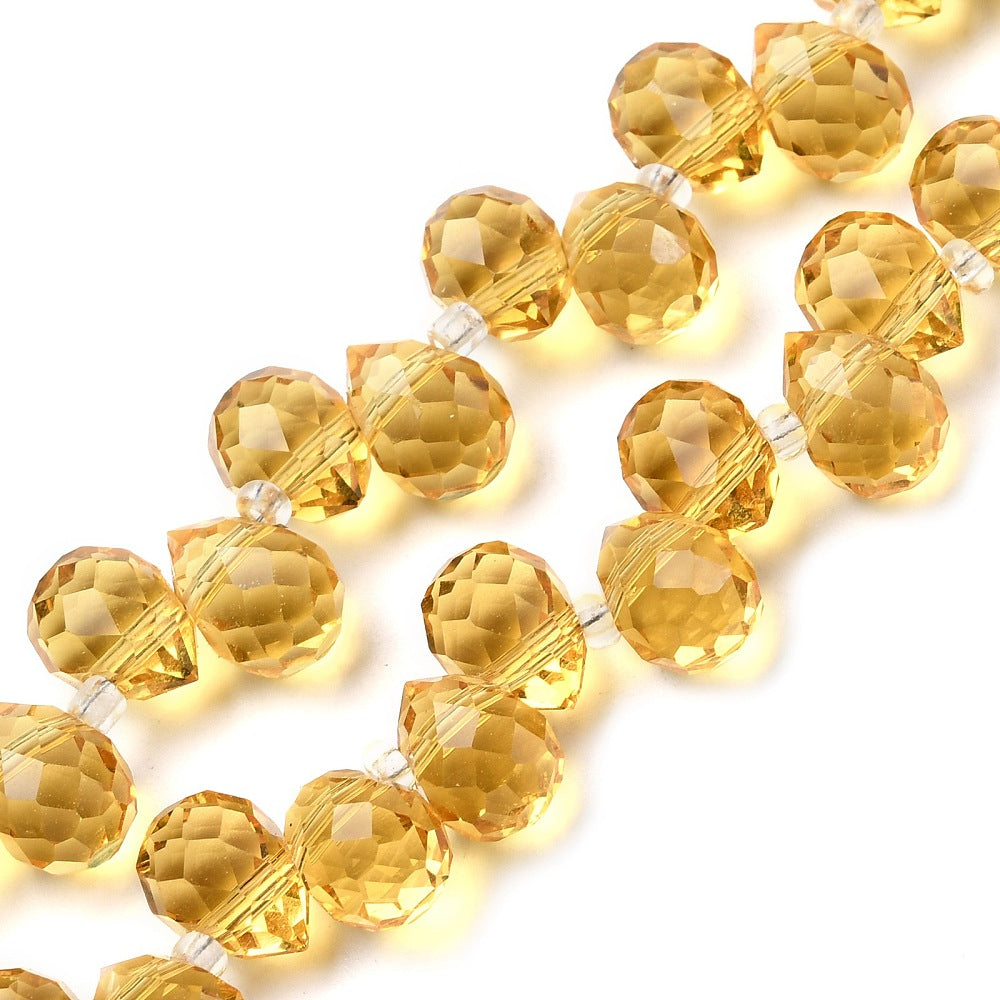 Glass Bead Gold Teardrop Top Drilled 10.5x8mm