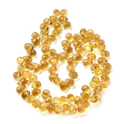 Glass Bead Gold Teardrop Top Drilled 10.5x8mm