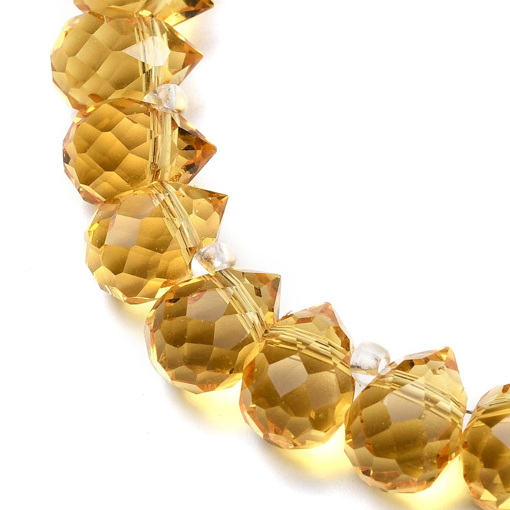 Glass Bead Gold Teardrop Top Drilled 10.5x8mm