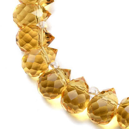 Glass Bead Gold Teardrop Top Drilled 10.5x8mm